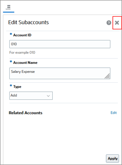 Cerrar subcuentas